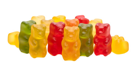 Gummy Bears isolated on Transparent Background. German food