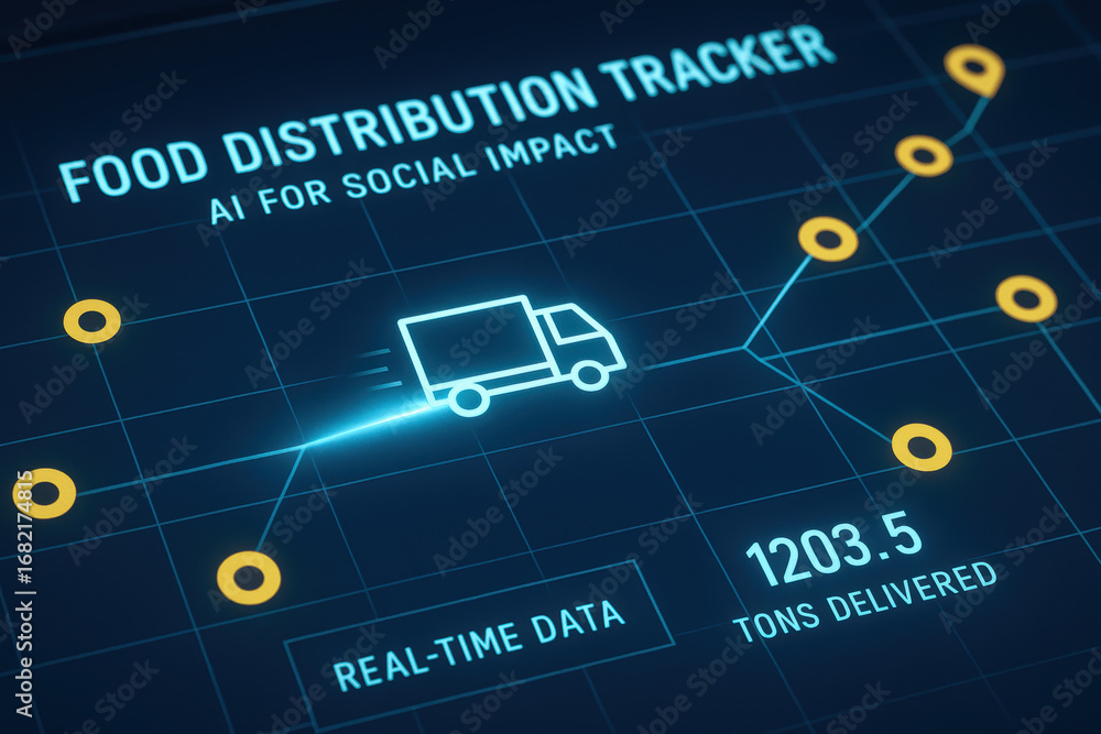 Poster food distribution tracker uses ai for social impact by providing real time data to optimize delivery