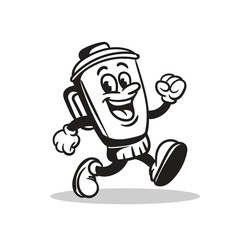 Funny Cartoon Blender Mascot Walking Vector Illustration