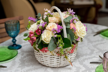 Elegant floral basket arrangement