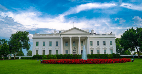 Obraz premium White House in Washington DC. American presidency residence. Federal government.