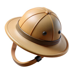 Fototapeta premium 3d safari pith helmet isolated on transparent background