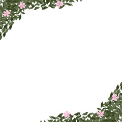 Green floral border frame corner