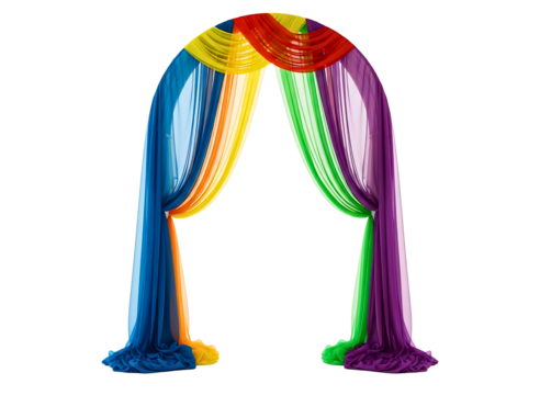 archway fabric draping isolated on transparent background