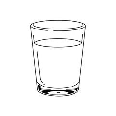 Simple Line Drawing of a Glass of Water