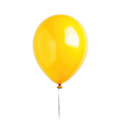 Single Bright Yellow Balloon Isolated On Transparent Background Illustrating Celebration And Joy With Glossy Texture And Smooth Shape