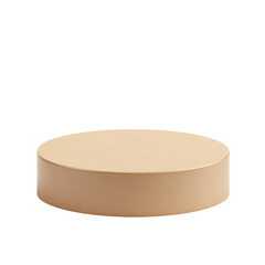 Beige Cylindrical Product Podium Stage Design with Minimalist Features and Transparent Background