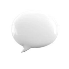 White Three Dimensional Speech Bubble Isolated on Transparent Background Illustrating Communication Dialogue and Text