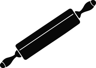 A Rolling Pin Silhouette Vector Illustration Black