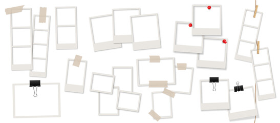 transparent many filled all polaroids frames with tape no fill