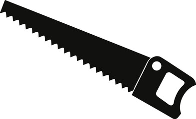 Hand Saw Vintage Silhouette Vector Illustration Black