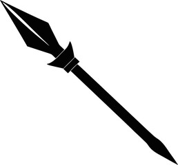 Spear Tip Silhouette Vector Illustration Black and White