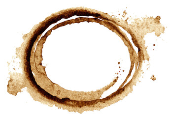 Coffee stain circle on black background (2)