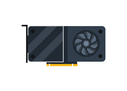 Computer GPU. Simple flat illustration.

