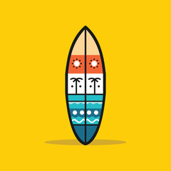 Surfboard Flat Design Vector