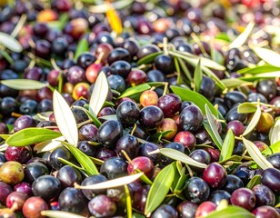A pile of harvested black olives