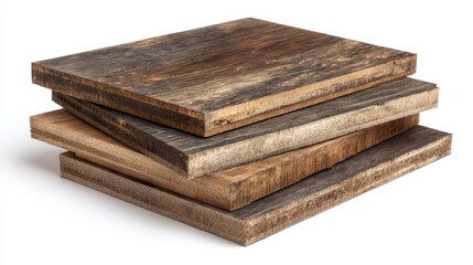 Obraz premium Stack of four rectangular wood panels showcasing varying shades and textures