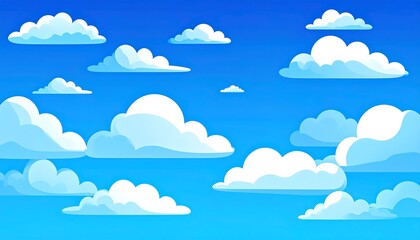 Cartoon clouds in a vibrant blue sky (1)