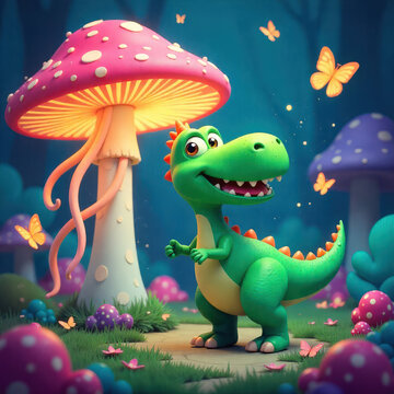 t rex under mushrum