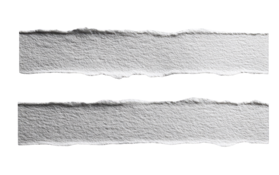 Two parallel torn paper strips