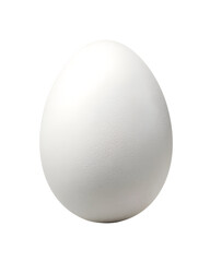 A pristine white egg placed on a clean background, symbolizing freshness and potential in culinary creations.