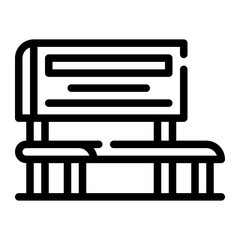 bench line icon