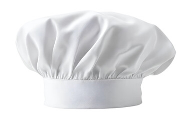 A classic white chef's hat displayed against a clean background, symbolizing culinary talent and professional cooking.