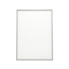 A rectangular, light gray framed, plain white surface, perfectly square and even in tone.