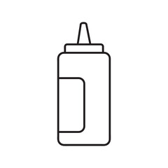 Ketchup Bottle line icon, outline vector sign, linear simple illustration for web and app..eps