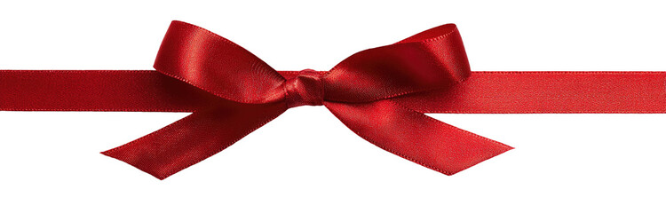 Red satin ribbon bow on a black background (1)