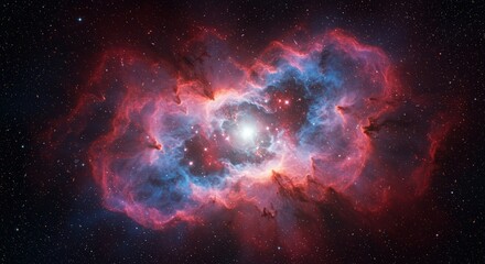 Fototapeta premium A supernova remnant, a chaotic cloud of expanding gas and energy, the aftermath of a star's death.