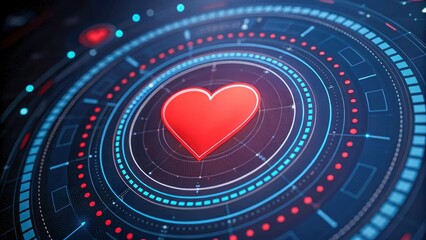 Ai threats healthcare systems pulse data digital heart cyber security medical network futuristic interface red neon blue glow technology risk