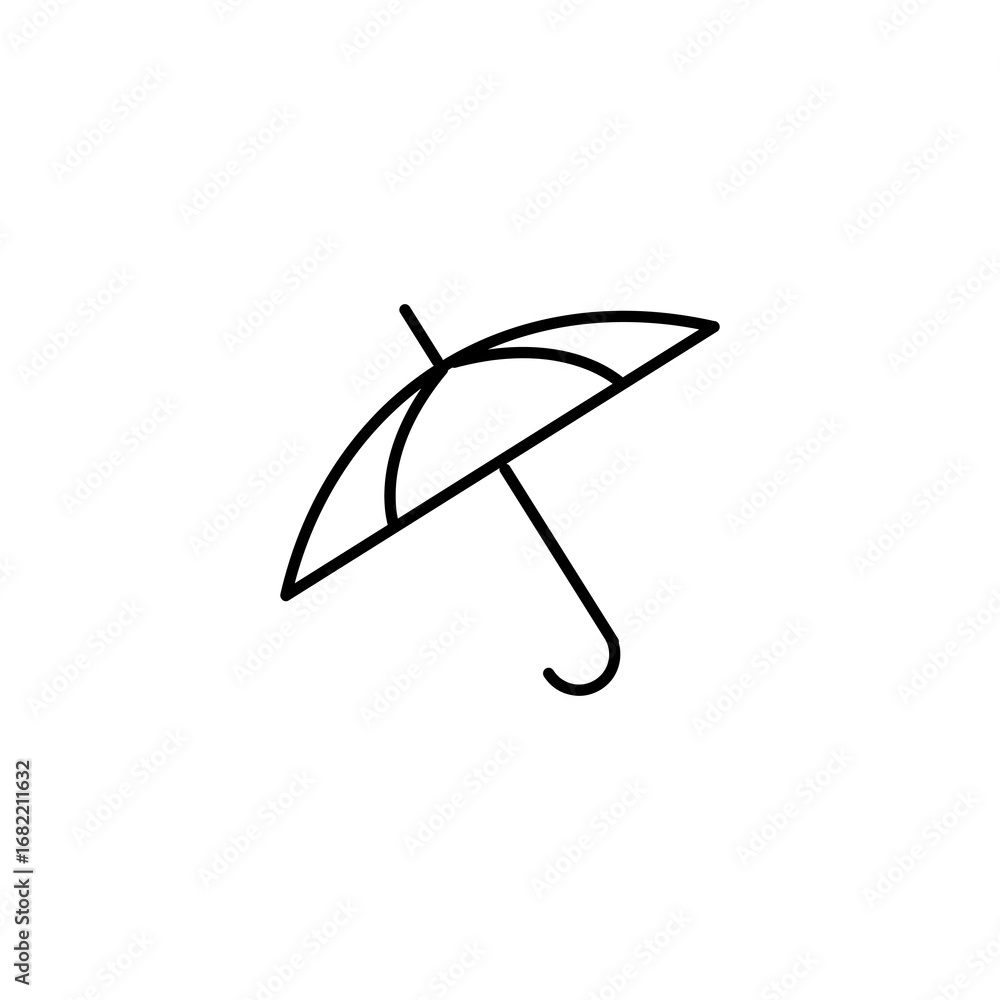Poster umbrella line icon, outline vector logo simple linear illustration for web and app..eps