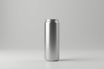 Silver energy drink aluminum can mockup