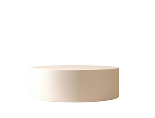 Minimalist beige round podium isolated on black background for product display or presentation