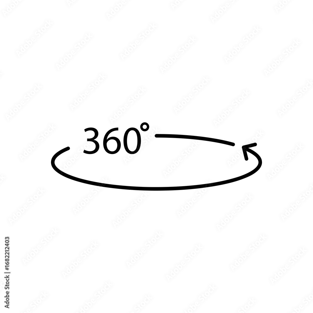 Poster 360 degree view sign. vector icon,vector simple illustration for web and app..eps