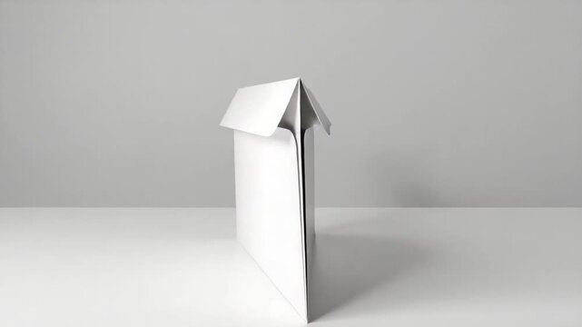 Minimalist gray envelope on a clean white table