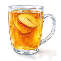 watercolor of Apple Cider Mug Steam, vector, isolated on a white background.