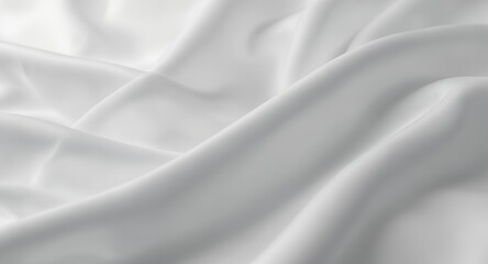 Abstract Draped White Fabric Texture, Soft Elegant Background for Design, Minimalist Style, Smooth Surface, Clean and Pure