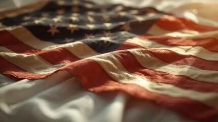 Weathered American Flag with Timeless Patriotic Charm