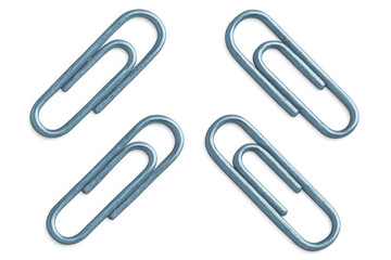 Metallic paperclips arranged forming diamond pattern against transparent surface, highlighting geometric office supply design