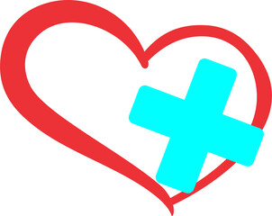 Pharmacy red heart love icon