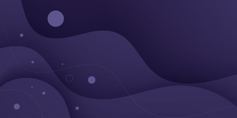 Dark purple wave pattern with circle bubble element design. Simple and luxury background. Eps10 vector