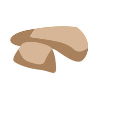 2d illustration brown stone pile with abstract flat shape isolated on white background, perfect for eco design, geology themes, landscape, outdoor, and environment.
