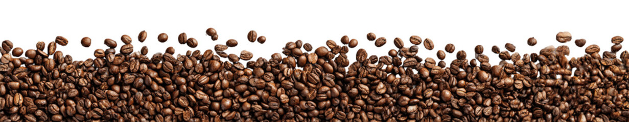 Fototapeta premium Close-up view of many coffee beans