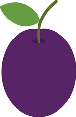 Flat Color Davidson's Plum Fruit Vector Illustration
