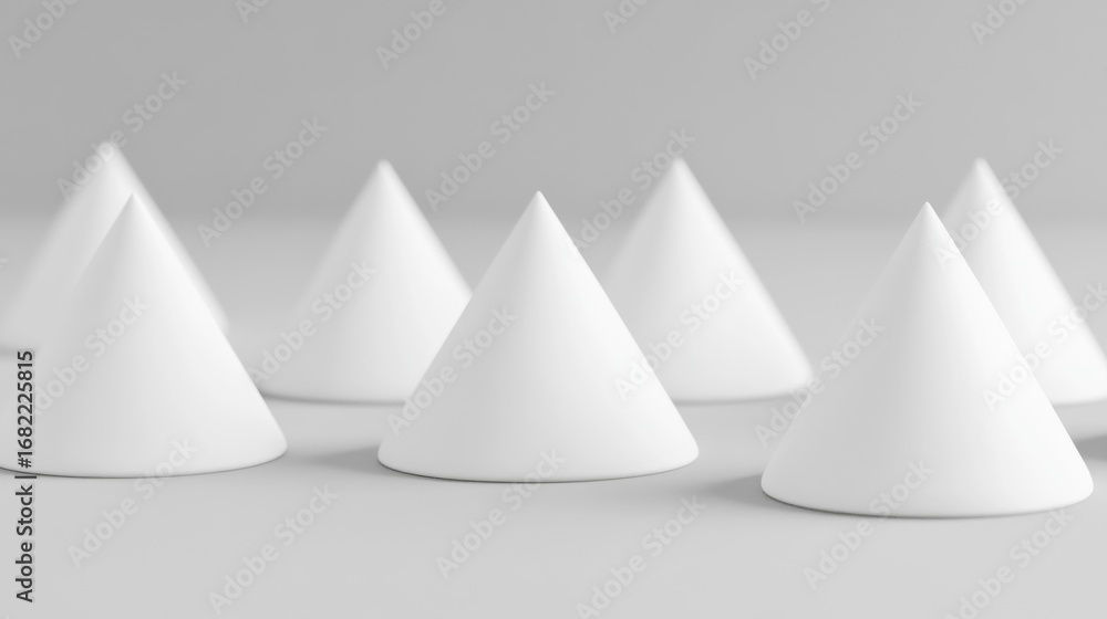 Aufkleber elegant minimalist background featuring a pattern of white cones creating a serene composition