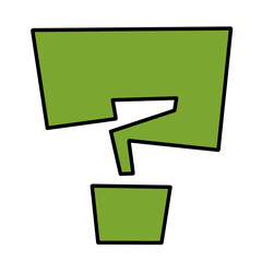 カクカクはてな（黄緑色)