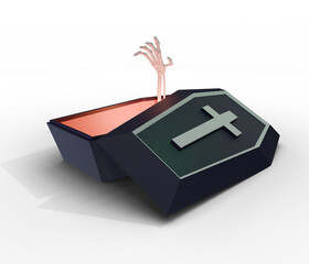 skeleton Hand in Coffin