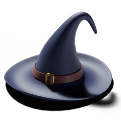 Halloween witch hat,  transparency on background.